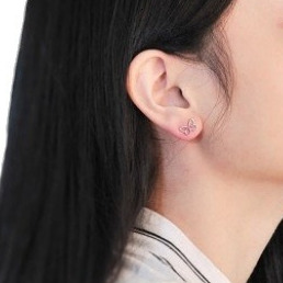 Pure sier needle elegant, fresh, simple and elegant hollow butterfly earrings for women