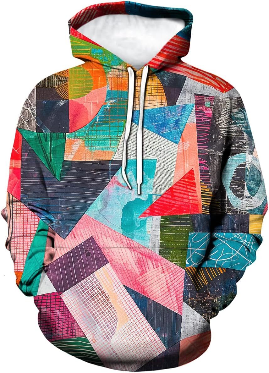Hoodie for Mens Womens Mens Novelty Graffiti Hoodie Realistic 3D Print Hip Hop Sweatshirt Unisex Casual Pullover Hoodies Top Graphic tracksuit