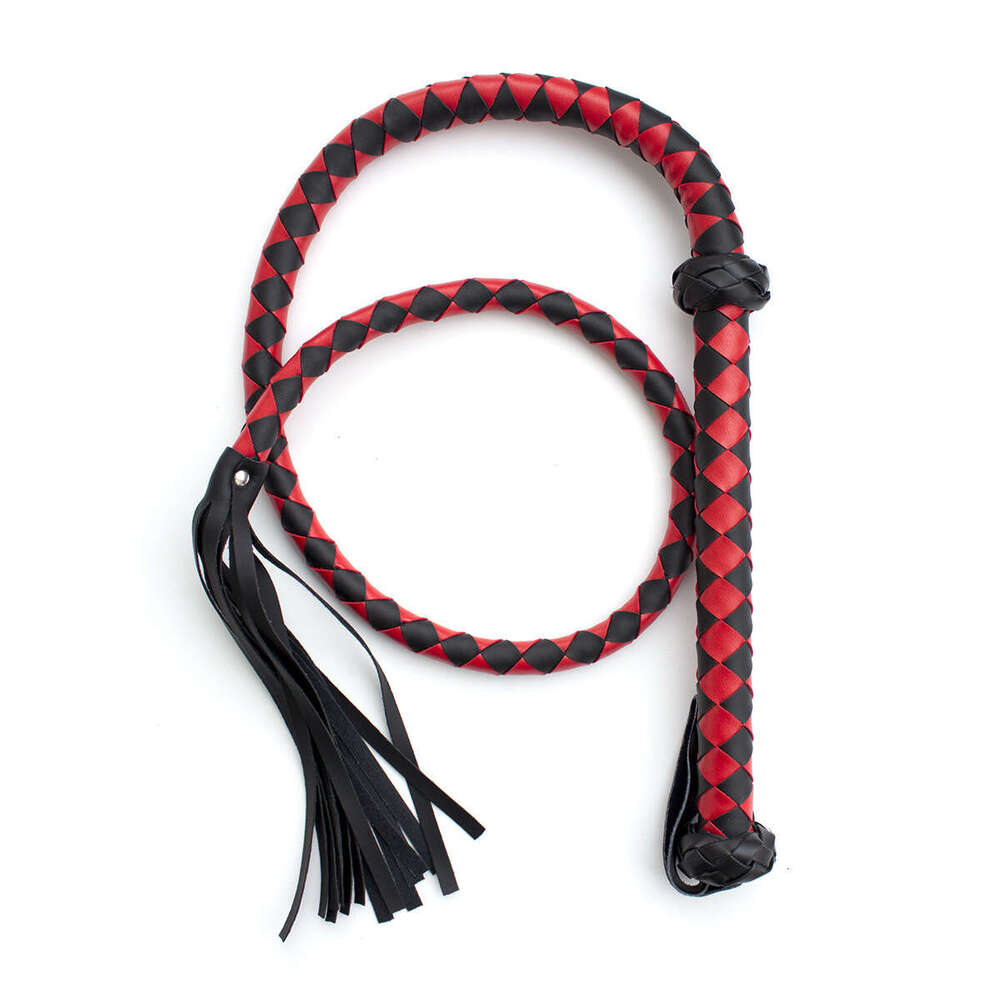 BDSM Whip Sex Hand Whip Adult Whip Game Leather Whip Teaching Whip Queen Leather Whip Black Red Cross border Manufacturer