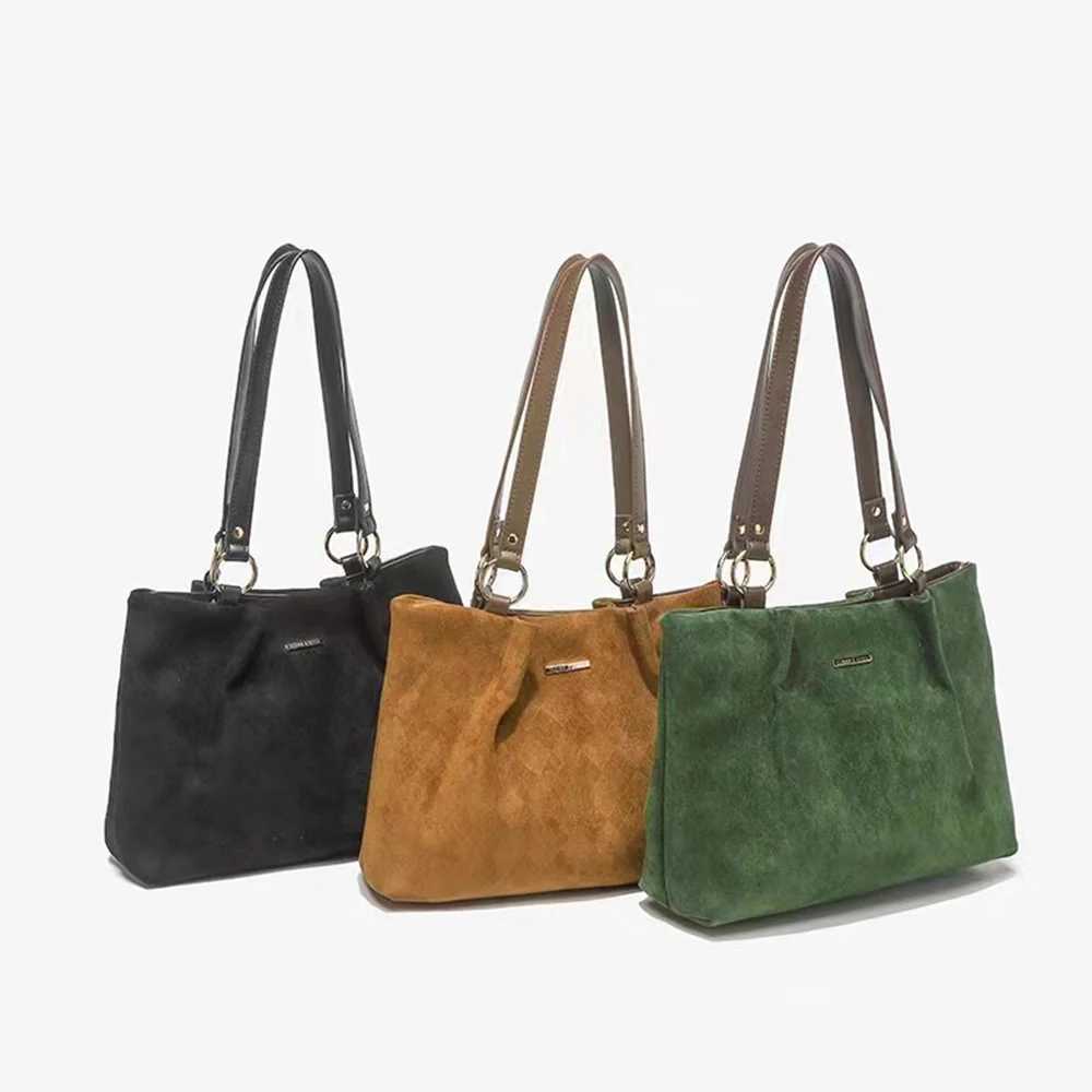 Large Volume Suede Stylish Commuter Tote Bag for Ladies with One Shoulder Bowknot Bolsasas Femininas Woman Handbag 241009