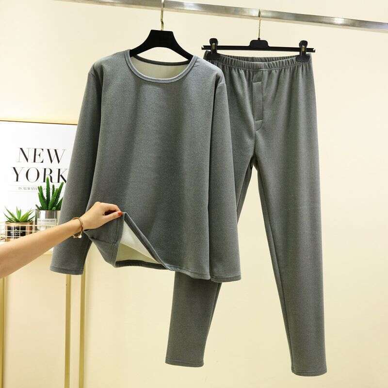 Men's thermal underwear winter, with added thick German veet ing, slim fit warm long sleeved autumn clothes and pants set for men