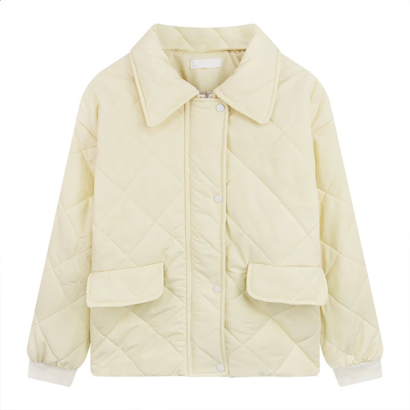Oneck Parka Winter Short Preppy Style Loose Solid Simple Trendy Warm Koreanstyle Allmatch Students Leisure n 240930