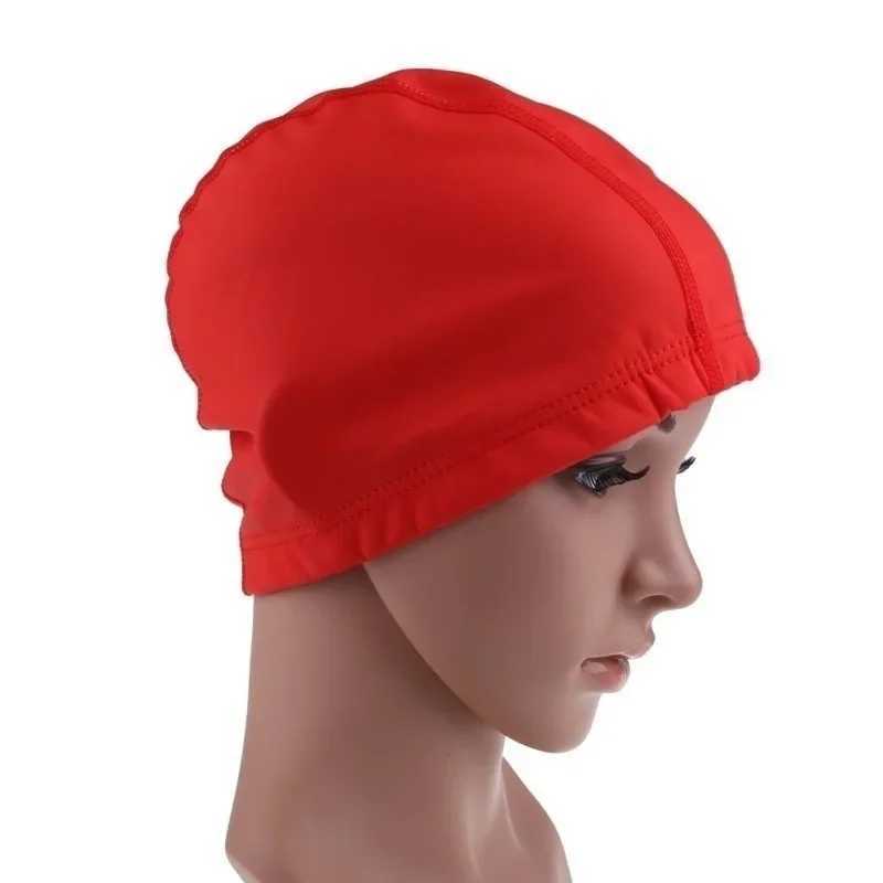 PU coated waterproof swimming cap adult swimming cap with long hair and ear protection for swimming pool CL241009