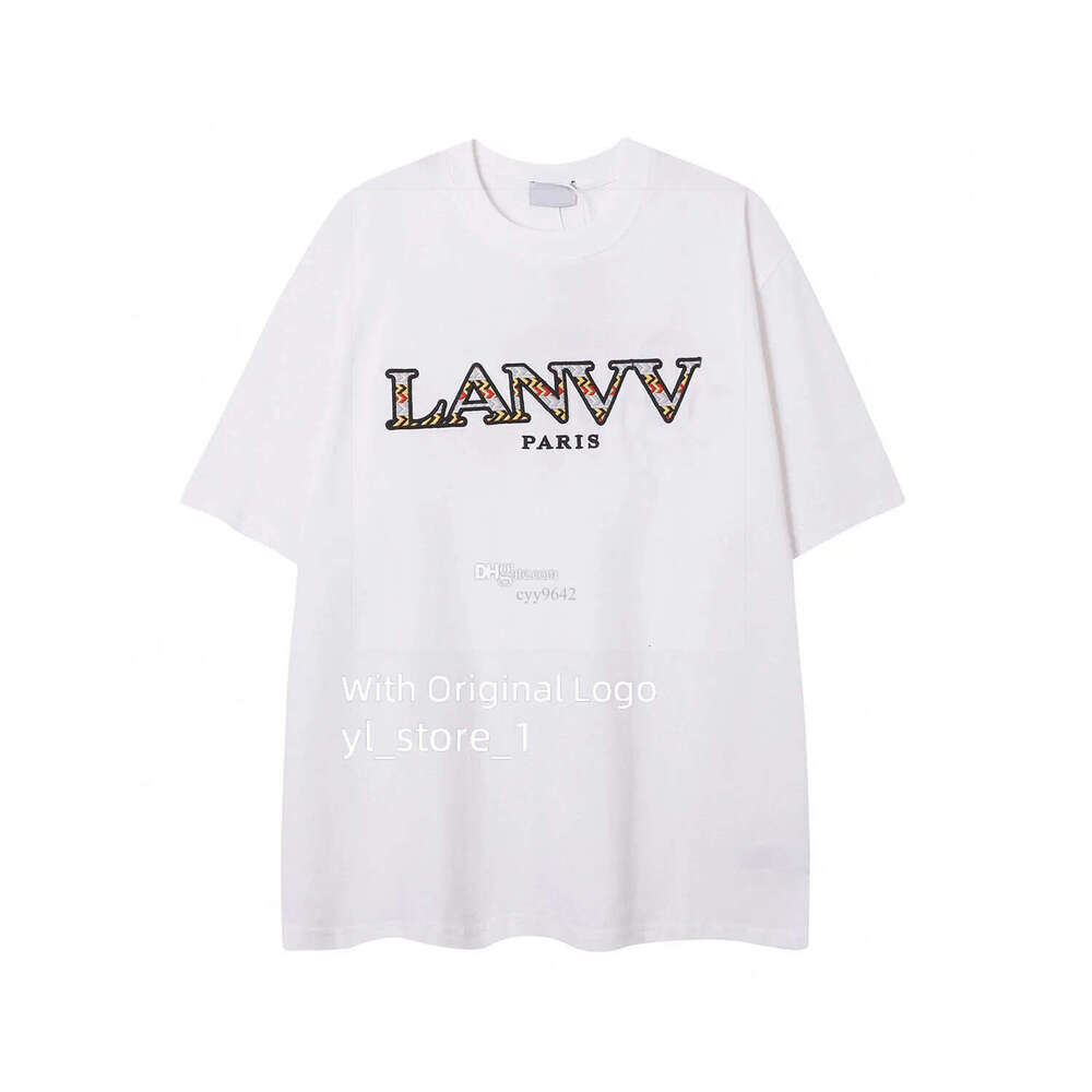 Lanvinshirt Designer Fashion Luxury Lanvind T shirt Men's Plus Tees & Polos Round neck embroidered and printed polar style summer wear with street pure cotton 71a