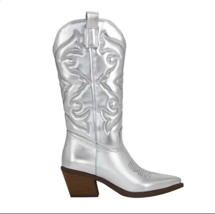 Fashion womens denim short ankle boots womens short and fat high heels denim boots mid calf western boots 240923