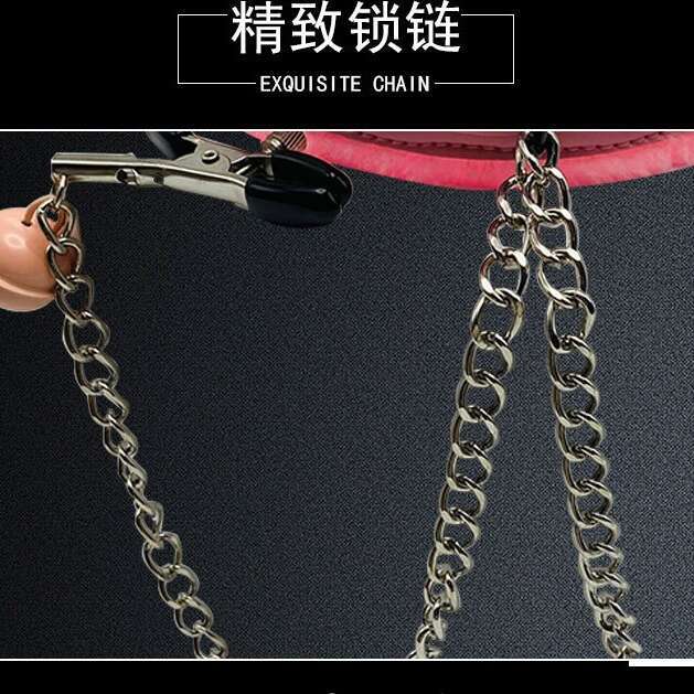 SM adult products, fun leather, women's binding collar, breast clip adjustment, alternative toy set manufacturer wholesale