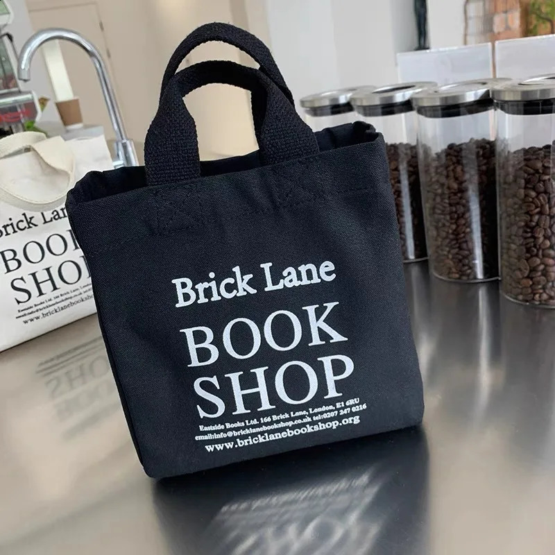 Lunch Bag Canvas Box Picnic Tote Cotton Cloth Small Handbag Pouch Dinner Container Food Storage Bags For Office Lady 240925