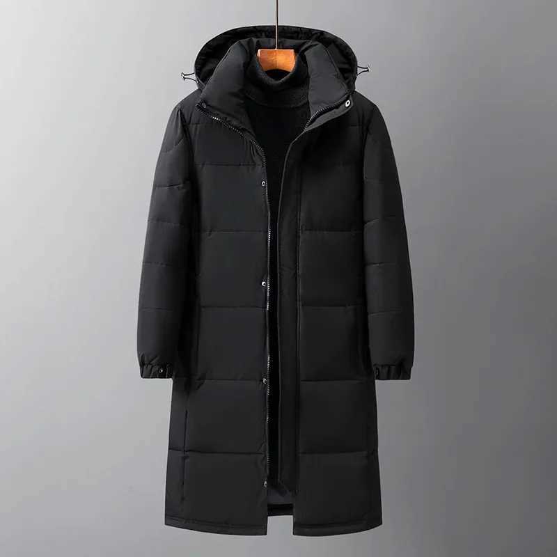 Men Long White Duck Down Coats New Fashion Male Hooded Casual Thicker Warm Down Jackets High Quality Man Long Winter Coats S-3XL LX241009