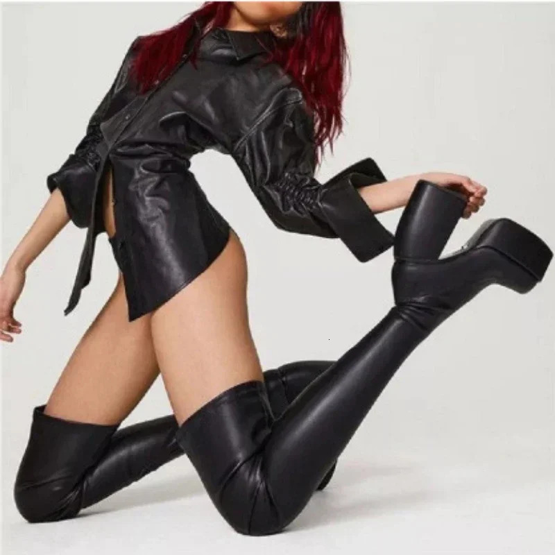 Autumn Winter Women Boots Punk Over The Knee Boots Platform Shoes for Women Sexy Womens High Boots Gothic Chaussure Femme 241007