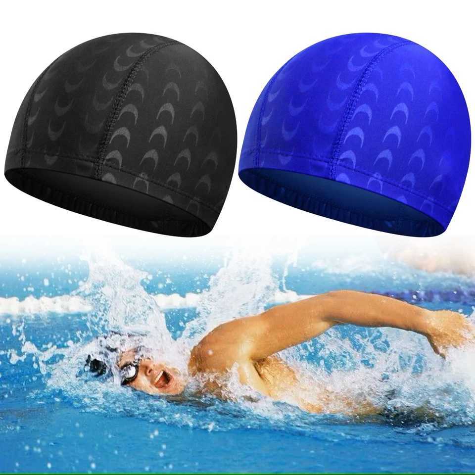 Elastic swimming cap swimming pool protection hair care ear cap womens swimming cap CL241009
