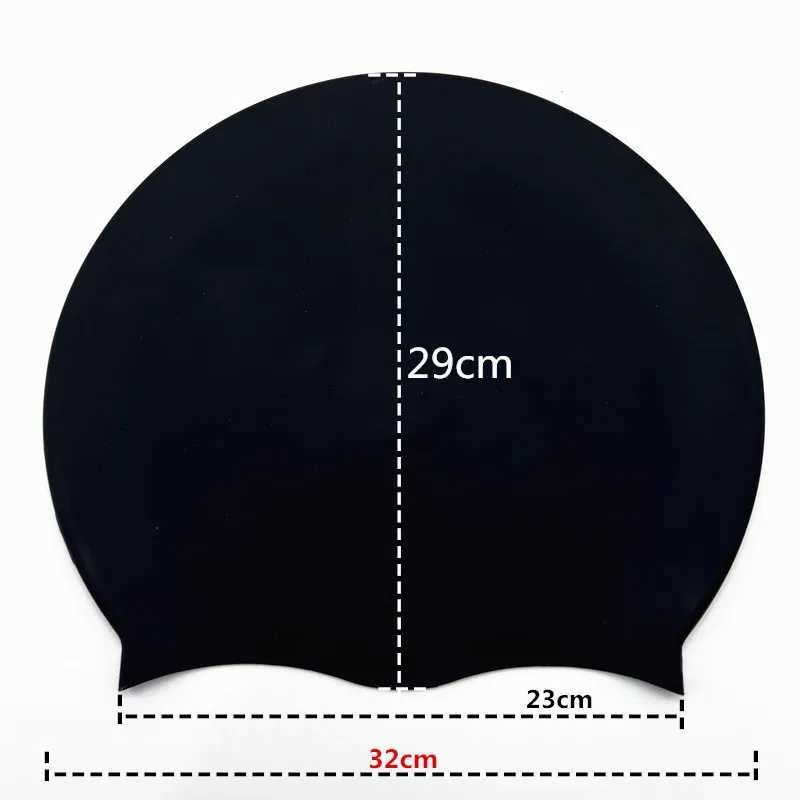 Silicone swimming cap used for long hair weaving summer mens waterproof swimming cap protective earmuffs African diving cap oversized CL241009