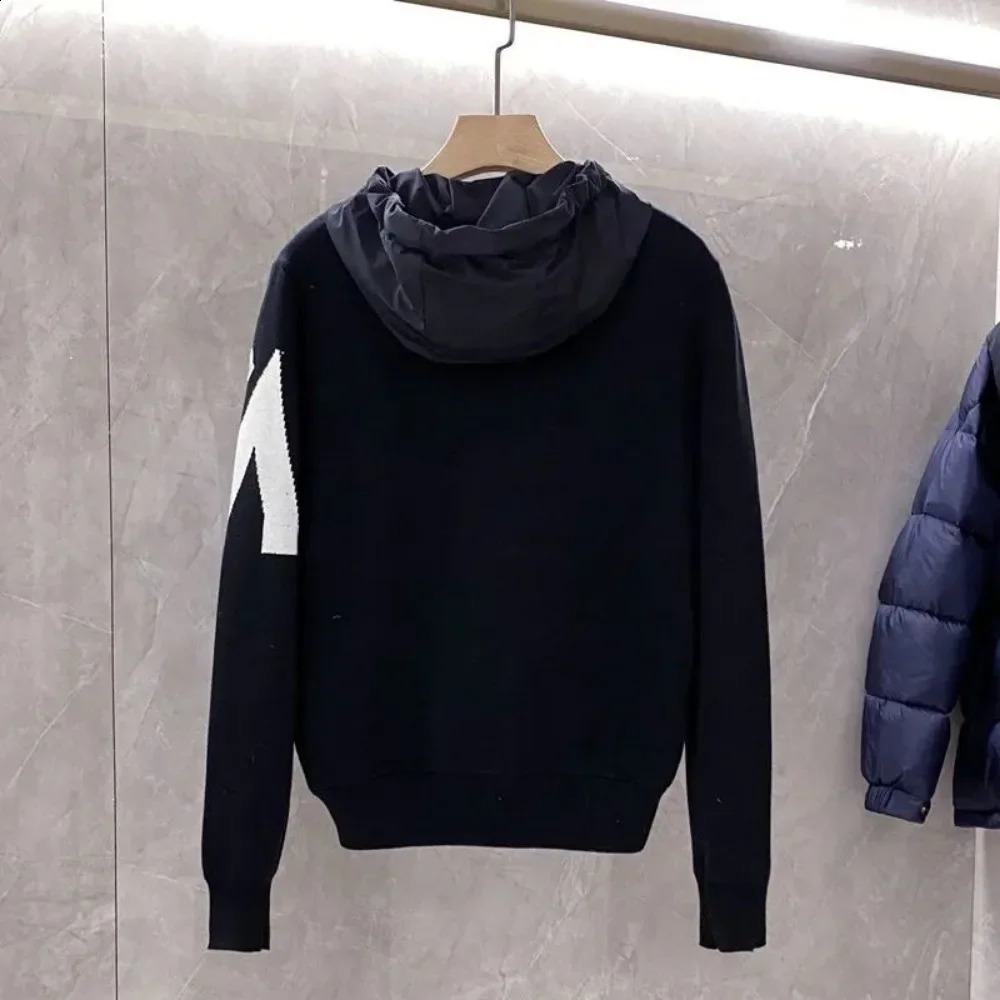 stitched lightweight jacket black and white long sleeved short sleeved jacket autumn mens park outdoor sportswear 240930