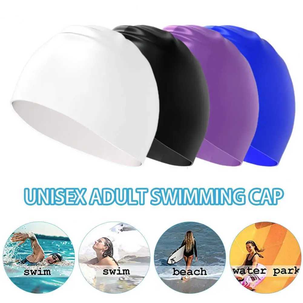 Super sized swimming cap swimming cap elastic waterproof hair care adult long hair professional swimming cap CL241009
