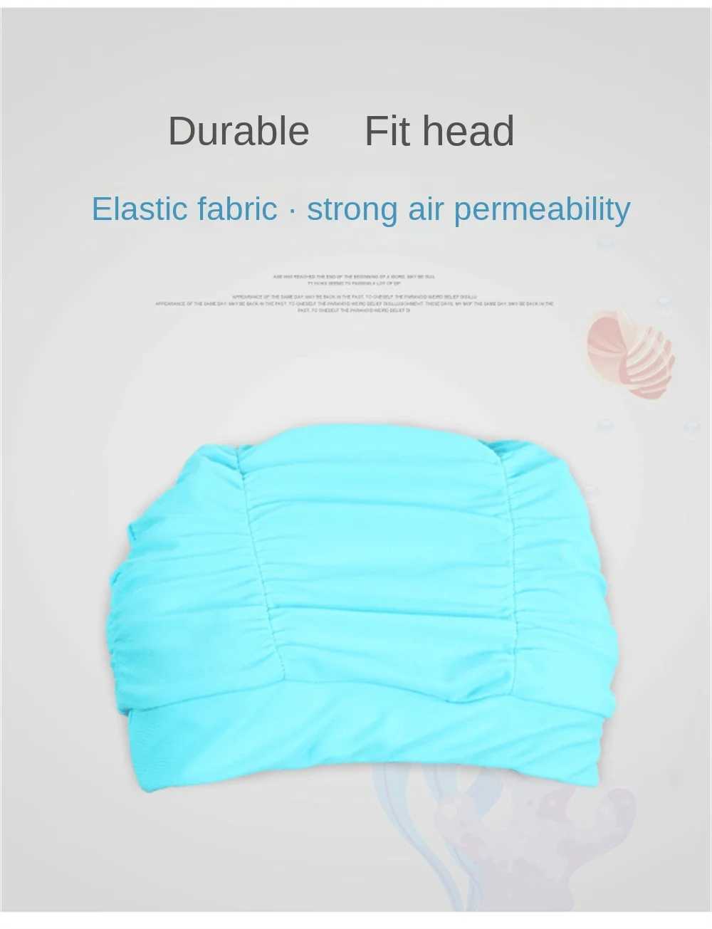 High elasticity swimming cap adult unisex double layered pleated long hair ear protection swimming cap sports swimming pool CL241009