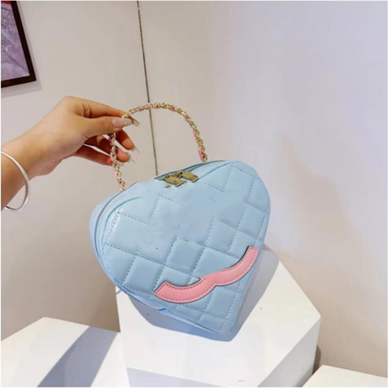 Designers Luxury bags Retro Bag love Pink Heart Handbag Girl Purse Patent Designer Clutch Bag Box