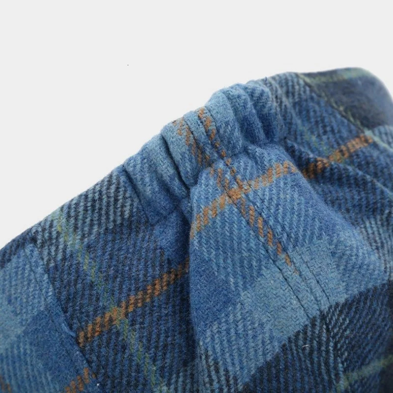 Womens Autumn and Winter Wool Octagonal Hat Fashion Checkered Pattern Mens Retro Painter Hat Student s Hat 241007