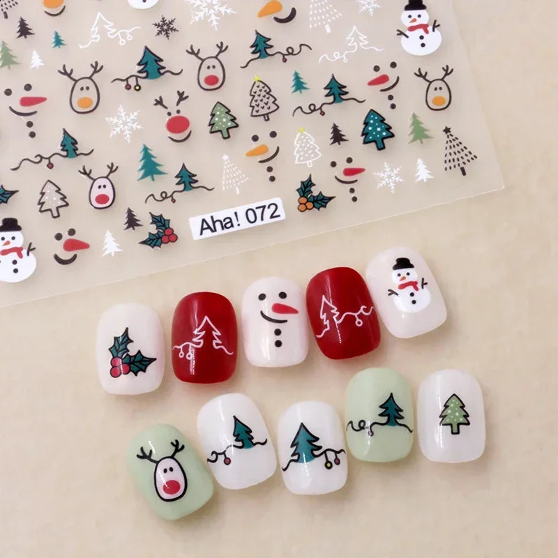 Heallor winter atmospheric nail sticker snowman snowflake Wapiti self-adhesive high-quality cute nail sticker Ar nail sticker 241008