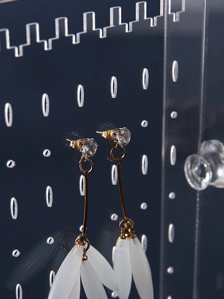 Transparent acrylic jewelry storage box earring necklace jewelry box girl display box ring organizer hanger 240924