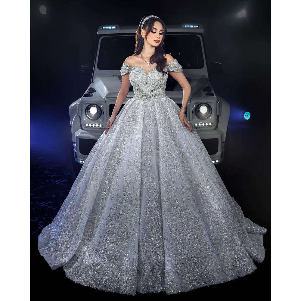 Gorgeous Wedding Dress Ball Gown Sweetheart Off The Shoulder Sequins Or-Length Princess Bride Vestido De Noiva Custom Made 0228Lz
