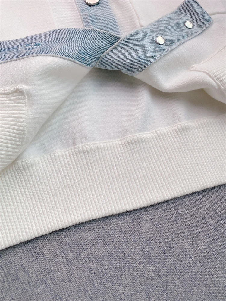 Salt friend early spring baseball set French casual round neck white needle weaver style short jacket 240930