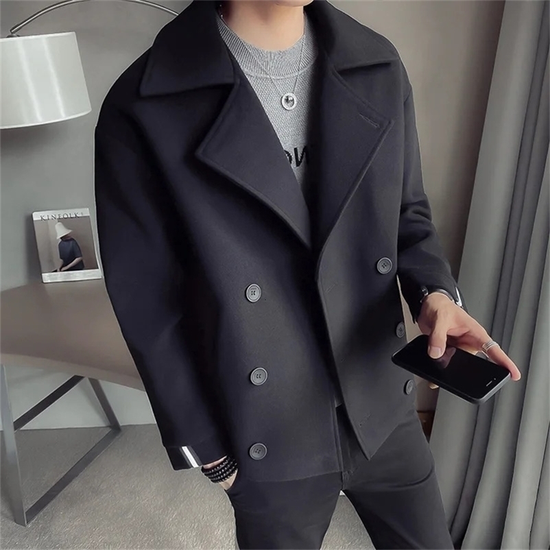 Autumn And Winter Mens Trench Coat Jacket Casual Warm Wool y241008