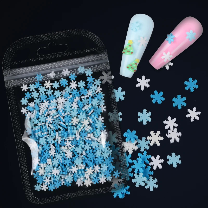 Christmas nail art accessories polymer clay tablets sticky tablets cute gingerbread man Santa Claus reindeer snowflakes Christmas nail 241008