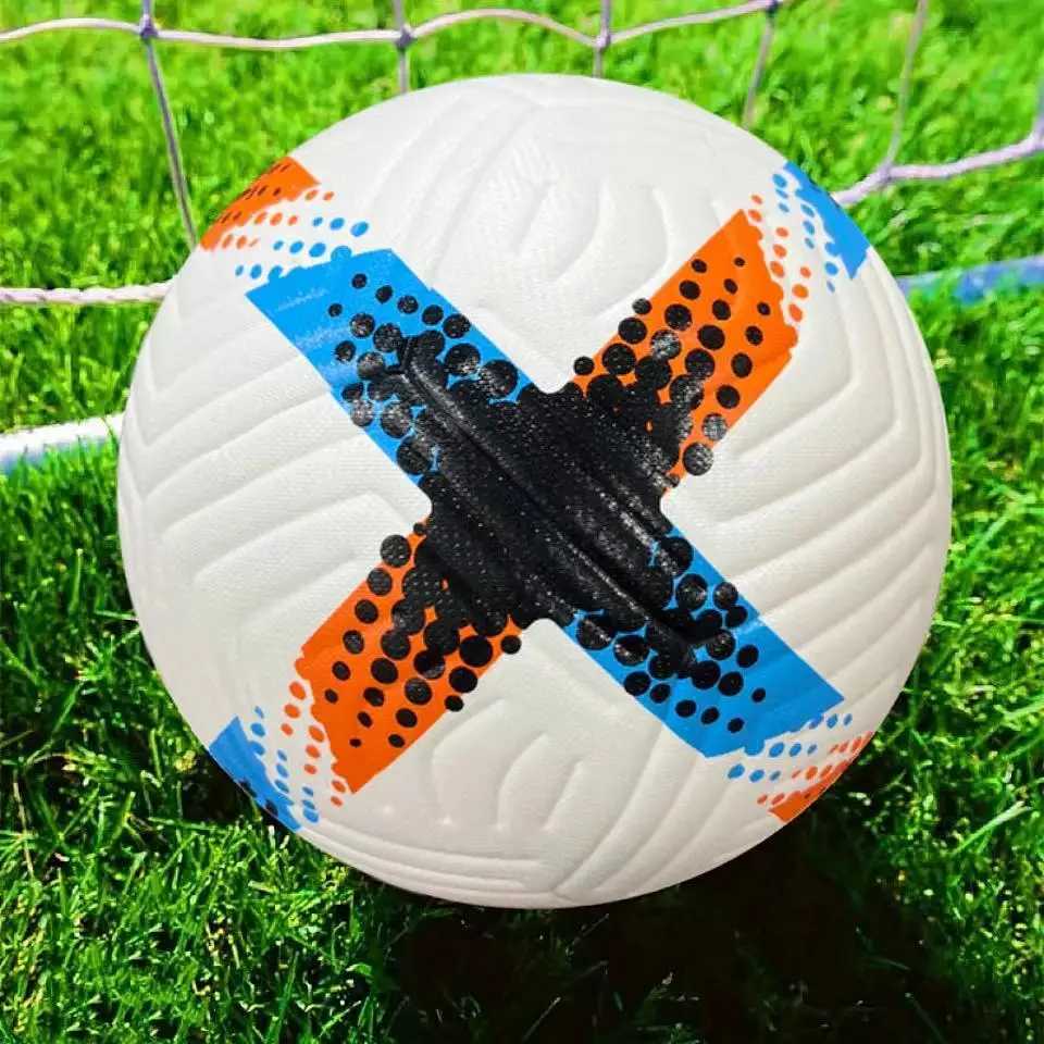 1 latest IC No.5 hand sewn PU football with pump (embossed) standard size 5 football for adult sports trainingW241008