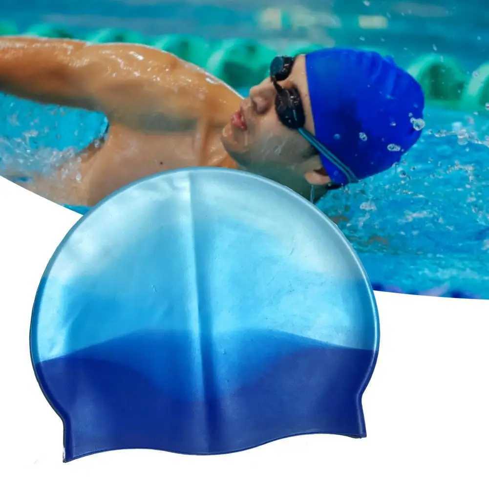 Swimming cap soft unconstrained lightweight contrasting color womens swimming cap swimming cap CL241009