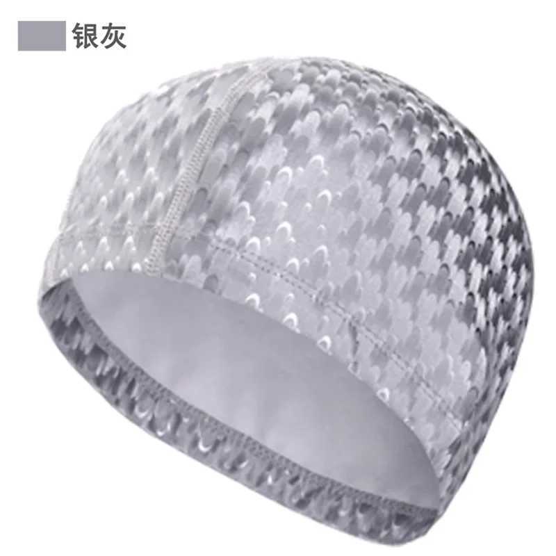 New swimming accessory PU swimming pool cap 2024 adult mens/womens ear protection polyurethane anti slip professional swimming cap CL241009