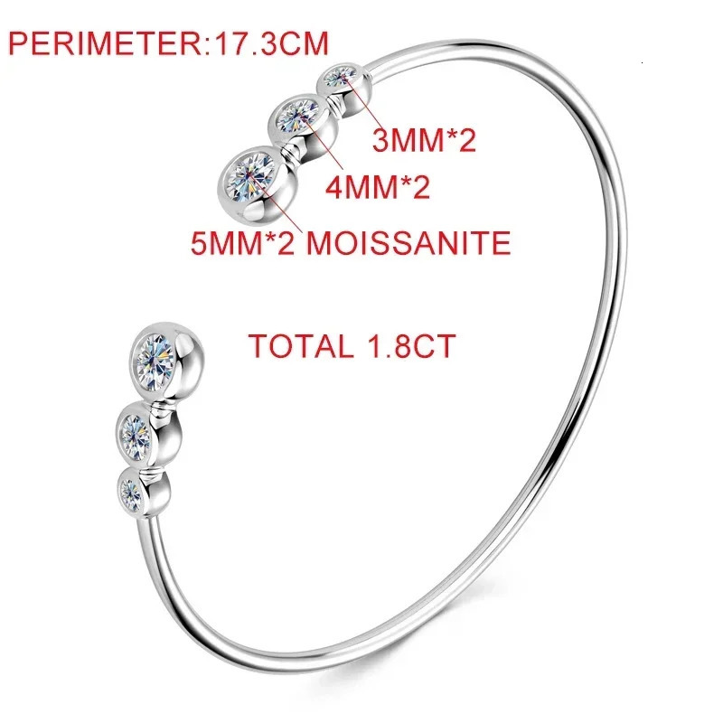 TFGLBU 18CTTW Tested DColor Bracelet Womens Fashion 925 Pure Silver Bubble y High Quality Jewelry 240912