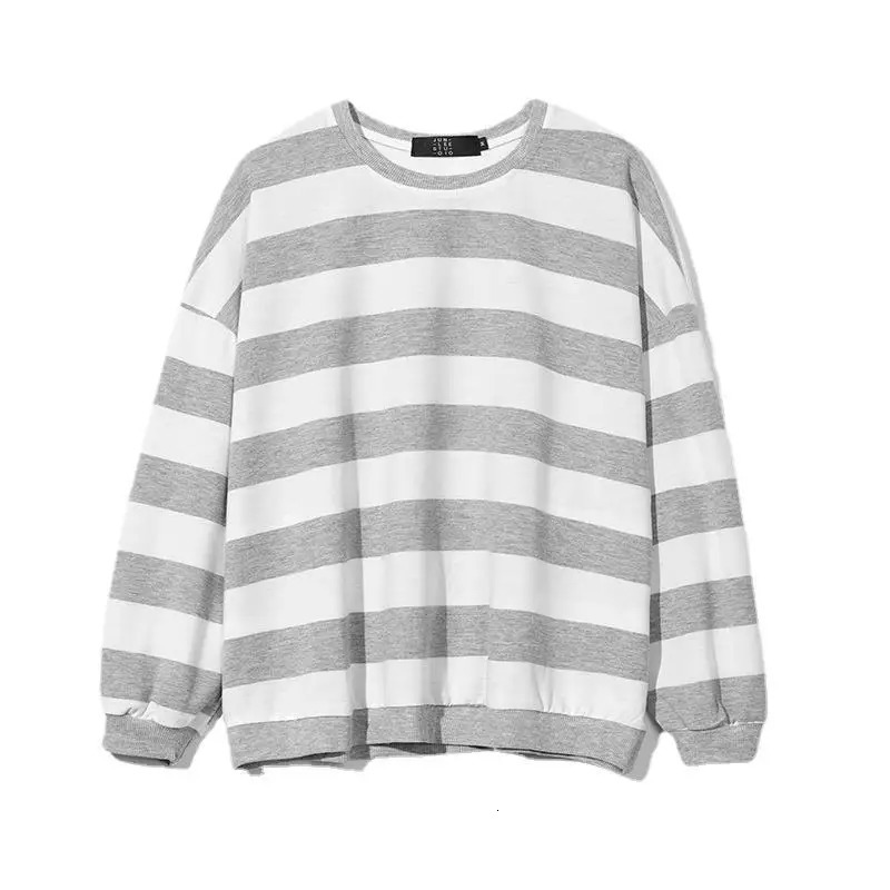 Spring Autumn Mens Fashion Striped Tshirt Youth Round Neck Long Sleeve Bottomed Shirts Pullover 241009