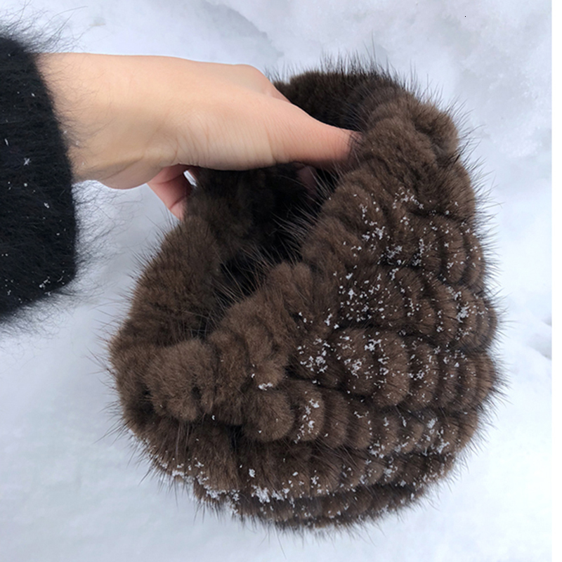 Winter Womens Mink Hats Natural Real Knitted Cap Fashionable Fluffy Ladies Genuine Beanie Female Black Fur Caps