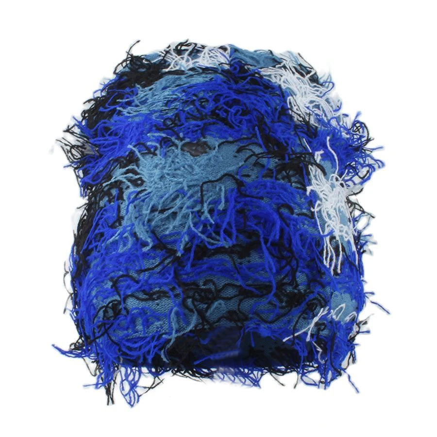 Balaclava Hat Streetwear Hip Hop Beanies Men and Women Outdoor Camo Wool Distressed Knitted Ski 241009