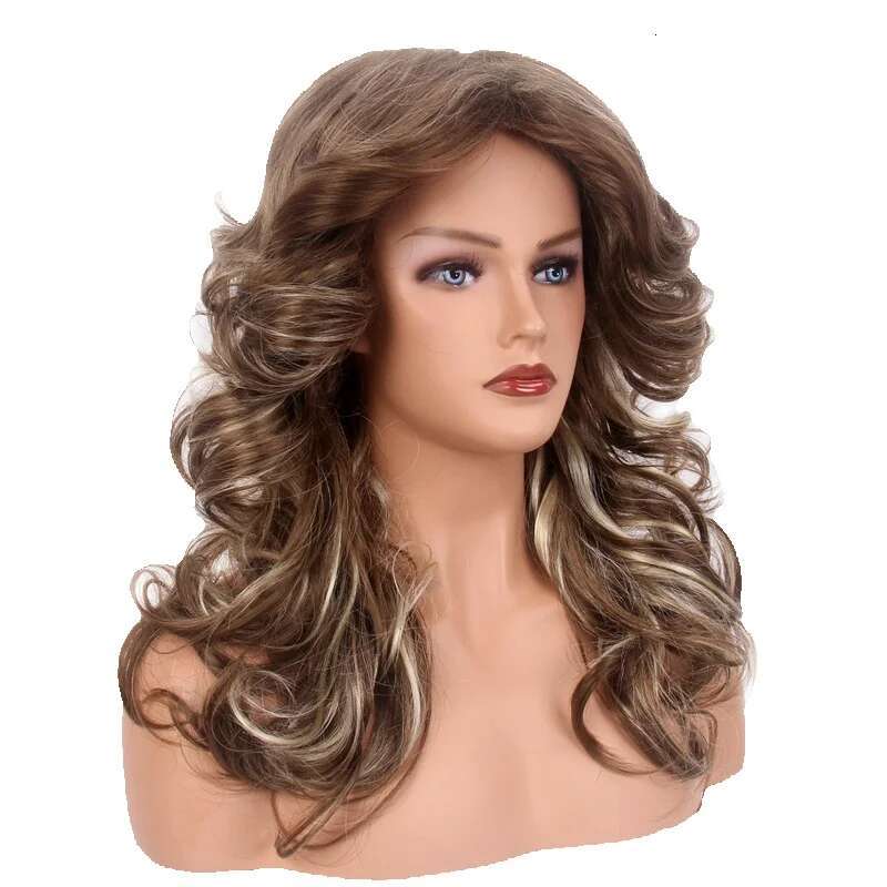 Wind medium soft Guangzhou American British wig long curly hair women's headband