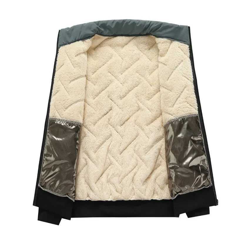 Winter Jacket Men with Wool Lined Quilted Puffer Jacket Stand Collar Korean Fashion Cotton Padded Jacket Thicken Plus Size 7XL LX241009