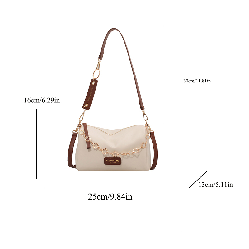 Color Blocking Chain Pillow For Women's Daily Commuting Shoulder Bag