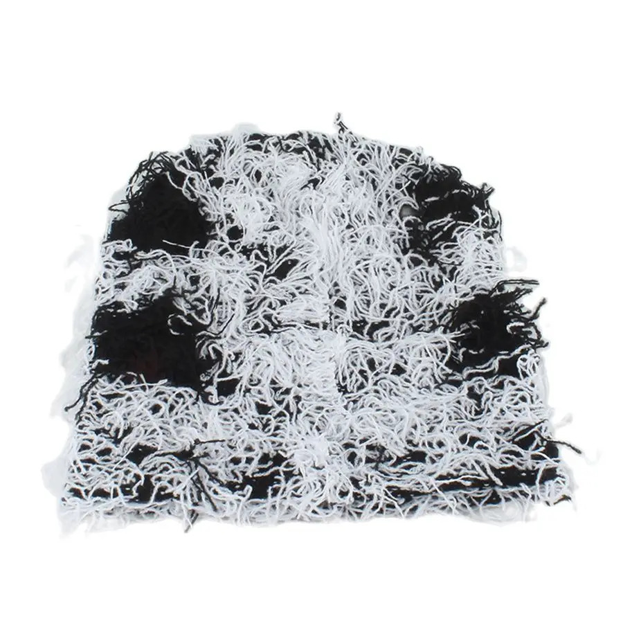 Balaclava Hat Streetwear Hip Hop Beanies Men and Women Outdoor Camo Wool Distressed Knitted Ski 241009