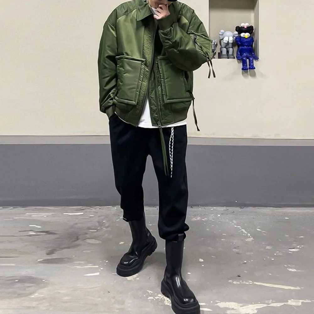 Mens Loose Down Jackets 2023 Autumn Winter New Trendy Warm Comfortable Versatile Stand-Up Collar Thickened Workwear Cotton Coats LX241009