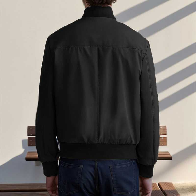 Mens Long Sleeve Button-up Coats Men Leisure Pure Color Slim Jackets Outerwear Classic 2024 Stand Collar Solid Jacket Coat LX241009