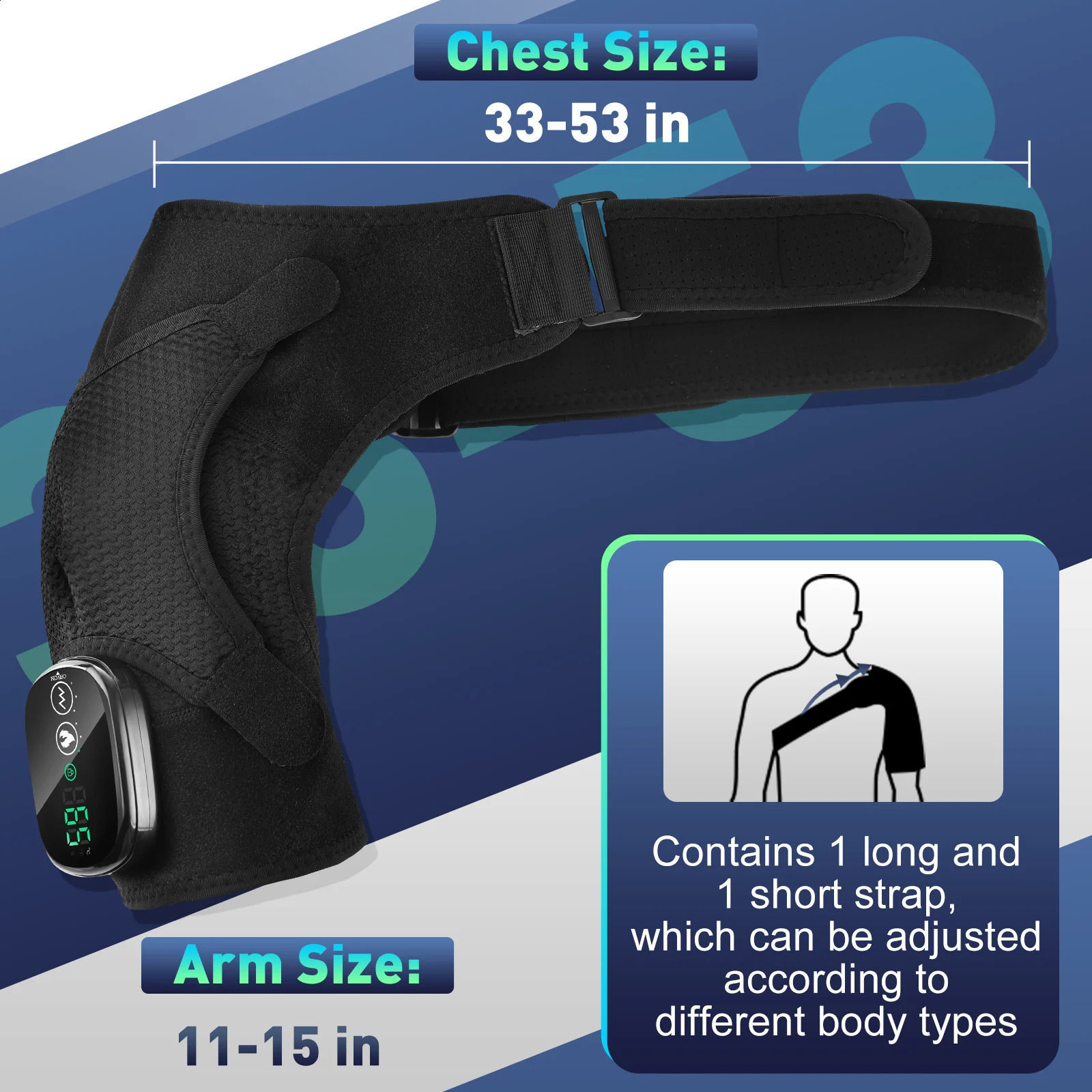 Electric heated shoulder massager stand with 3-speed adjustable heating for the back and shoulders. Portable relaxation shoulder and neck massager 241