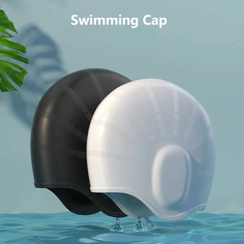 Waterproof swimming cap - high elasticity ear protection large silicone diving cap enhances comfort and durability CL241010