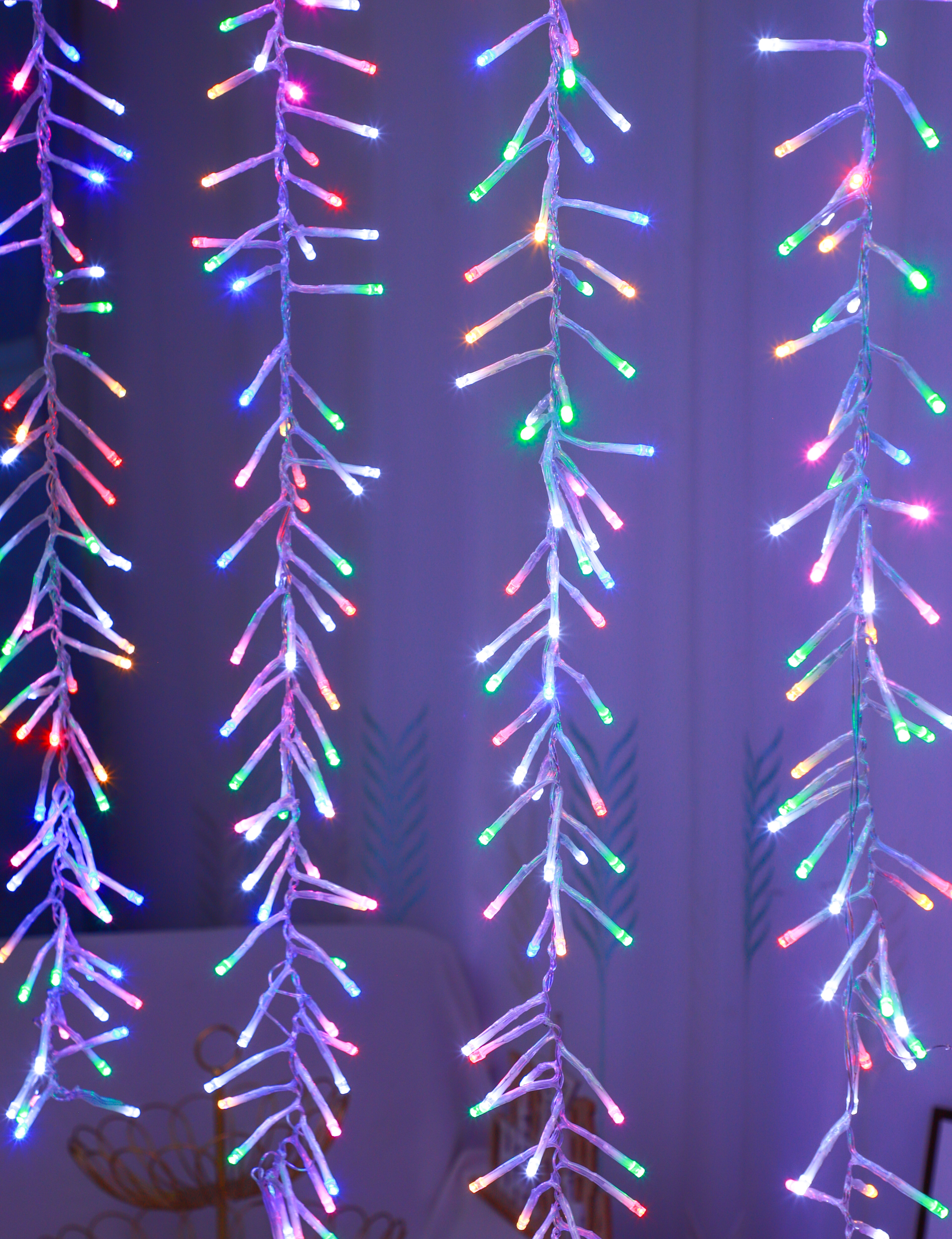 Outdoor Waterproof LED Christmas Light String with Fireworks Design - Festive Atmosphere Lighting