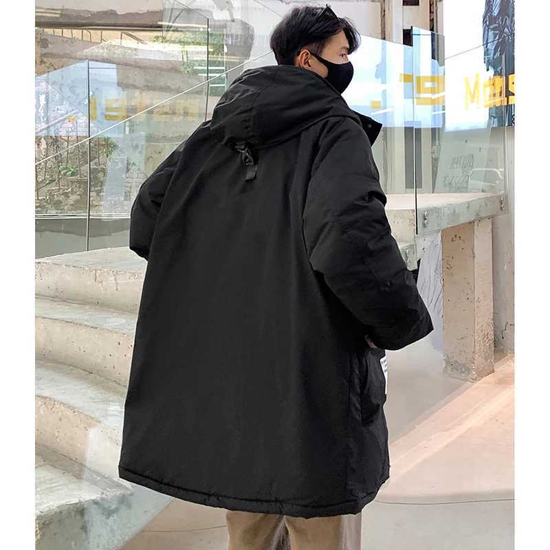 Casual Mid-Long White Duck Down Jackets Mens 2024 Winter Warm Hooded Puffer Coat Outwear Windproof Thick Top Down Garment Parka LX241009