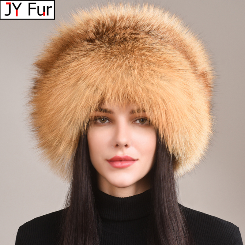 Autumn And Winter 2024 New Womens Genuine Natural Cap Russian Real Fox Fur Dome Mongolian Hat