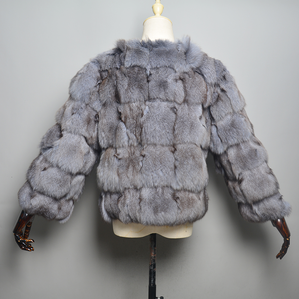 2024 Hot Sale Womens Winter Warm Natural Real Fur Coat High Quality Fox Fashion 50Cm Short Jacket Wholesale
