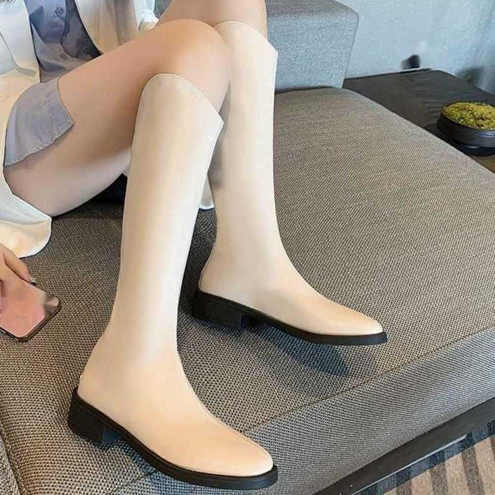Long Fashion Boots Western Cowboy Boots Martin Boots Womens Knee High Boots Autumn Winter New Style Mouth Knight Boots Slim And Tall Boots 240826