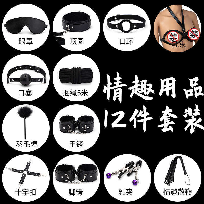 Sex toys SM props 12 piece set couple sex training SM whip mouth plug alternative adult products hair replacement