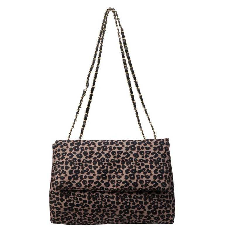 CMM Fashion Flip Up Postman Bag New Leopard Pattern Bag for Women High Texture Underarm Single Shoulder Bag