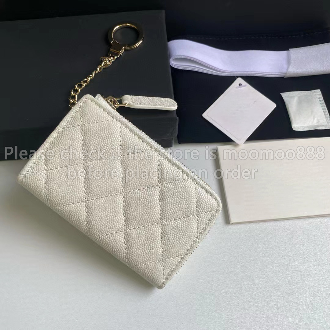 12A All-New Mirror Quality Designer Wallet Women 12 Genuine Leather Caviar Card Holder Quilted Coin Pouch Lady Zippy Wallet Luxury Purse With Keychain