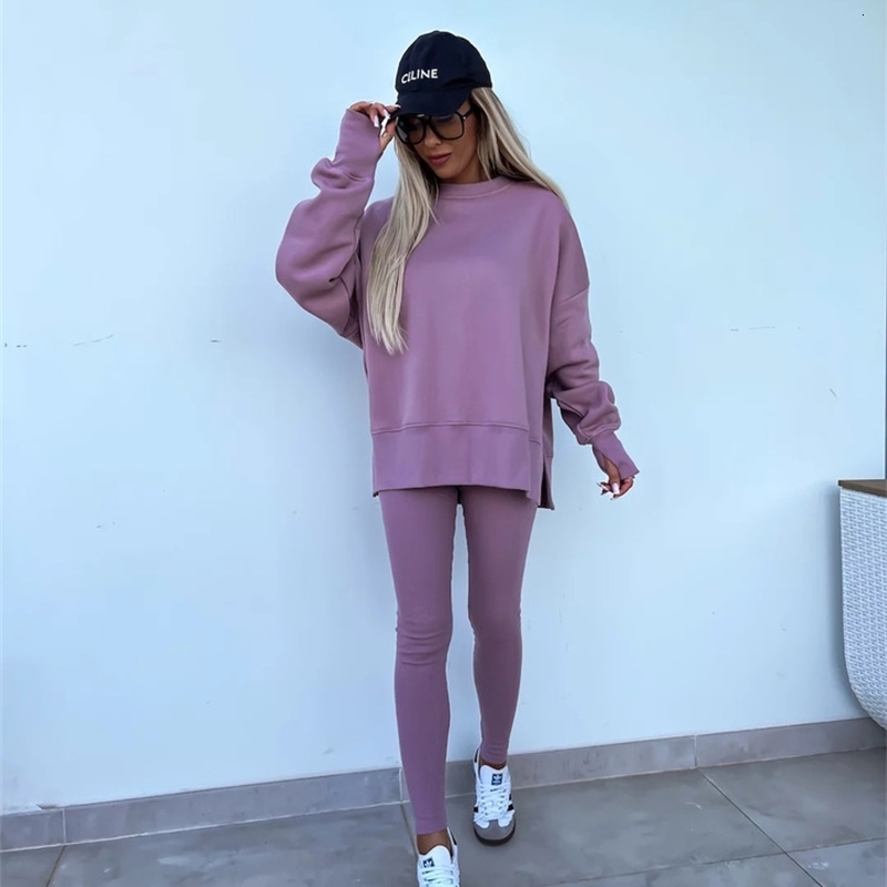 Spring summer 2024 Shirt casual loosefitting sweater tight pants 2 piece suit sets for women pieces trousers y240905